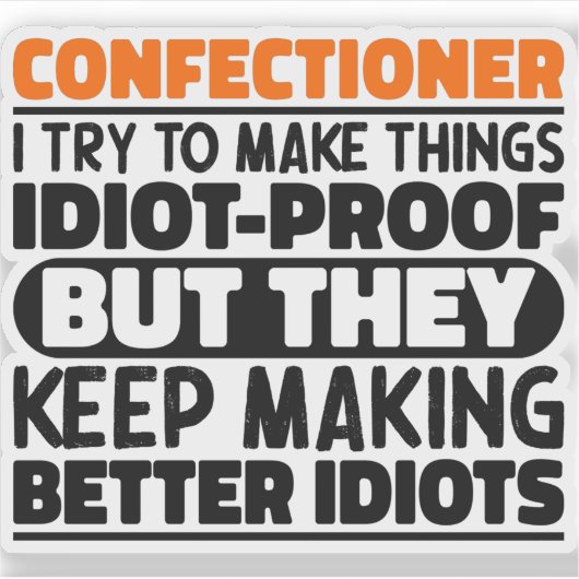 菓子屋さんモノづくりとかおもしろい諺 シール (正面)