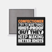 菓子屋さんモノづくりとかおもしろい諺 マグネット (正面/裏面)