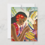 菓子熱帯16の誕生日のパーティの招待状のルアウ(ハワイ式宴会) 招待状 (正面)