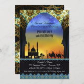 菓子14の誕生日の招待、アラビアンナイト 招待状 (正面/裏面)