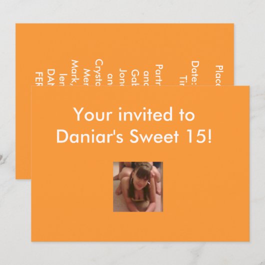 菓子15-16の招待状 招待状 (正面/裏面)