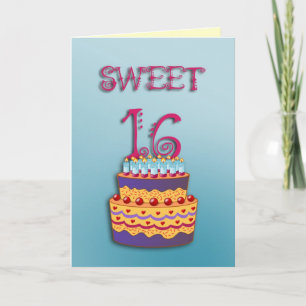 菓子16のお誕生日ケーキカード 招待状