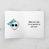 菓子16のためのかわいいゴシック様式スカルの誕生日 招待状 (内部)