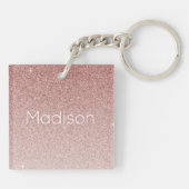 菓子16のばら色の金ゴールドのグリッター キーホルダー (裏面)