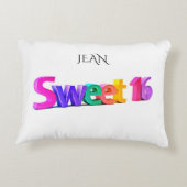 菓子16のカラフルの枕。 PERSONALIZDの名前 アクセントクッション (裏面)