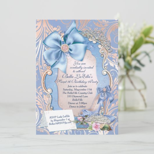 菓子16のキンセアニェラのパーティの招待状 招待状 (スタンド正面)