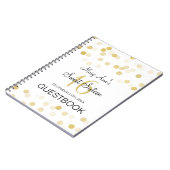 菓子16のゲストブックのフェイクな金ゴールドホイルのグリッターライト ノートブック (左側)