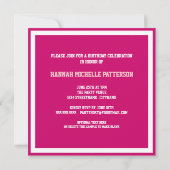 菓子16のスポーティな女の子のジャージーの均一ピンクの点のパーティー 招待状 (裏面)