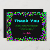 菓子16のネオン白熱紙吹雪 サンキューカード (正面/裏面)