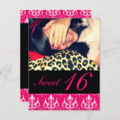 菓子16のパーティの招待状 招待状 (正面/裏面)