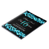 菓子16のパーティーのゲストブックのハリウッドの魅力のターコイズ ノートブック (左側)