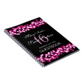 菓子16のパーティーのゲストブックのハリウッドの魅力的なピンク ノートブック (右側)