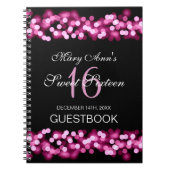 菓子16のパーティーのゲストブックのハリウッドの魅力的なピンク ノートブック (正面)