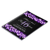 菓子16のパーティーのゲストブックのハリウッドの魅力的な紫色 ノートブック (左側)