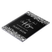 菓子16のパーティーのゲストブックのパーティーの輝きの銀 ノートブック (左側)