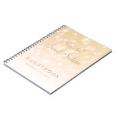 菓子16のパーティーのゲストブックの金ゴールドの《写真》ぼけ味の輝きライト ノートブック (左側)