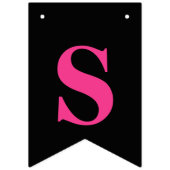 菓子16のピンクおよび黒い誕生日の旗 バンティングフラッグ (第2の旗)