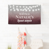 菓子16のモダンバーガンディの赤い及び銀製のグラデーション 横断幕 (インサイチュ)