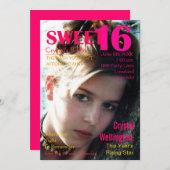 菓子16の上昇の星の赤い雑誌カバーの招待 招待状 (正面/裏面)