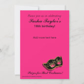 菓子16の仮面舞踏会衣裳のパーティー 招待状 (裏面)