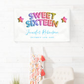 菓子16の歓迎されたユニコーンの誕生日の気球のグリッター 横断幕 (インサイチュ)