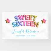 菓子16の歓迎されたユニコーンの誕生日の気球のグリッター 横断幕 (横)