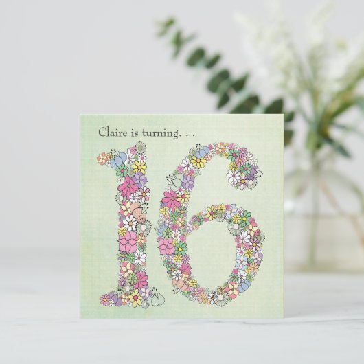 菓子16の第16誕生会のカスタムの招待状 招待状 (スタンド正面)