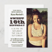 菓子16の誕生会の屋外のポートレートの写真 招待状 (正面/裏面)