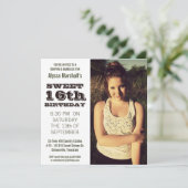 菓子16の誕生会の屋外のポートレートの写真 招待状 (スタンド正面)