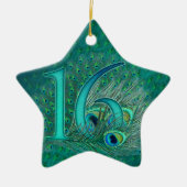 菓子16の誕生日によって飾られる年齢数 セラミックオーナメント (正面)