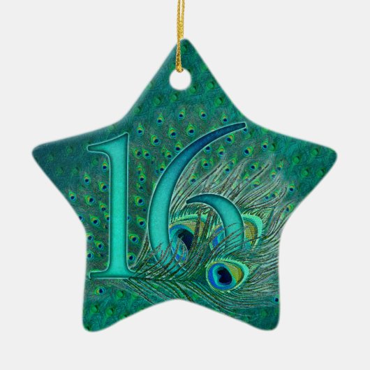 菓子16の誕生日によって飾られる年齢数 セラミックオーナメント (正面)