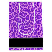 菓子16の誕生日のガーリーな紫色のヒョウA27 ミディアムペーパーバッグ (裏面)