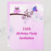 菓子16の誕生日のパーティの招待状 招待状 (正面/裏面)