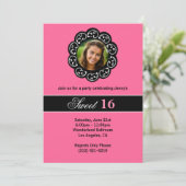 菓子16の誕生日のパーティの招待状 招待状 (スタンド正面)