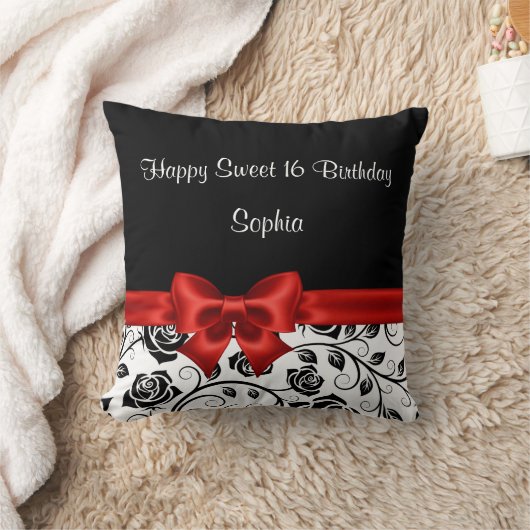 菓子16の誕生日の枕モノグラム クッション (ブランケット)