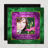 菓子16の誕生日の謝肉祭のパーティー 招待状 (正面/裏面)