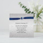 菓子16の銀製のダマスク織の一流の宝石用原石 招待状 (スタンド正面)