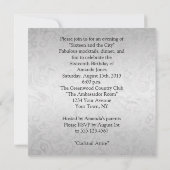 菓子16の銀製のダマスク織の紫色のリボンのダイヤモンド 招待状 (裏面)