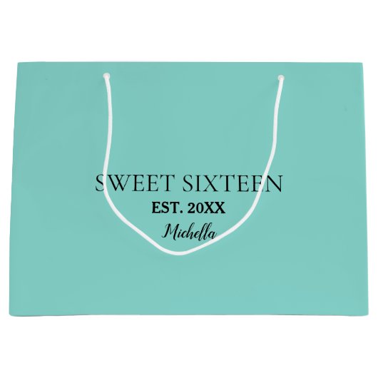 菓子16は大きい誕生日のティアラのパーティーを祝います ラージペーパーバッグ (正面)