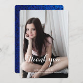 菓子16は青いカード感謝していしています サンキューカード (正面/裏面)