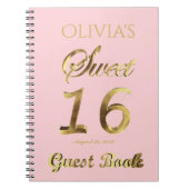 菓子16第16記念日の来客名簿の金ゴールド ノートブック (正面)