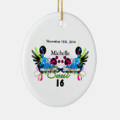 菓子16足の80年代のネオンスニーカーの一流の日付 セラミックオーナメント (右)