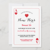 菓子16遊ぶカードエースのベガスの誕生会 招待状 (正面)