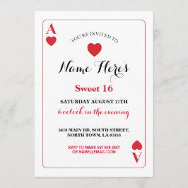 菓子16遊ぶカードエースのベガスの誕生会 招待状