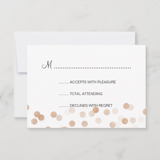 菓子16 RSVPフェイクな銅ホイルのグリッターライト 出欠カード (正面)