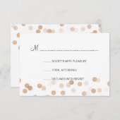 菓子16 RSVPフェイクな銅ホイルのグリッターライト 出欠カード (正面/裏面)