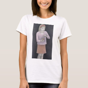 菓子2007年を持つ若い女の子 Tシャツ