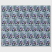 菖蒲の花を水浴びるハチドリ ラッピングペーパー (フラット)