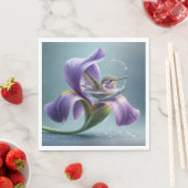 菖蒲の花を浴びるハチドリ スタンダードランチョンナプキン (インサイチュ)