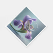 菖蒲の花を浴びるハチドリ スタンダードランチョンナプキン (角)